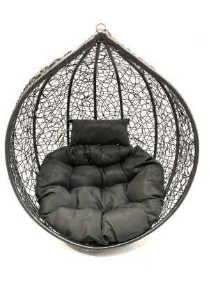 Hanging Egg Chair Large Cushion Replacement Swing Egg Chair-Dark Charcoal
