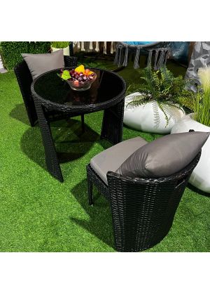 Terrace 3 piece Outdoor Circular Dining-Black